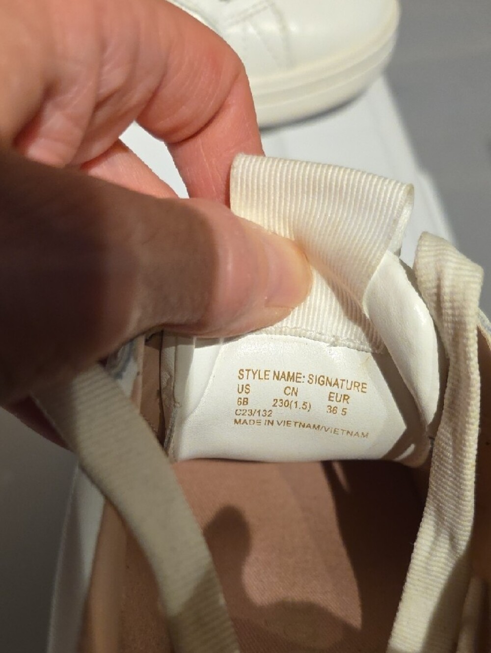 kate spade White Leather Sneakers with Black Side Stripe and Blush Lining - Picture 8 of 15